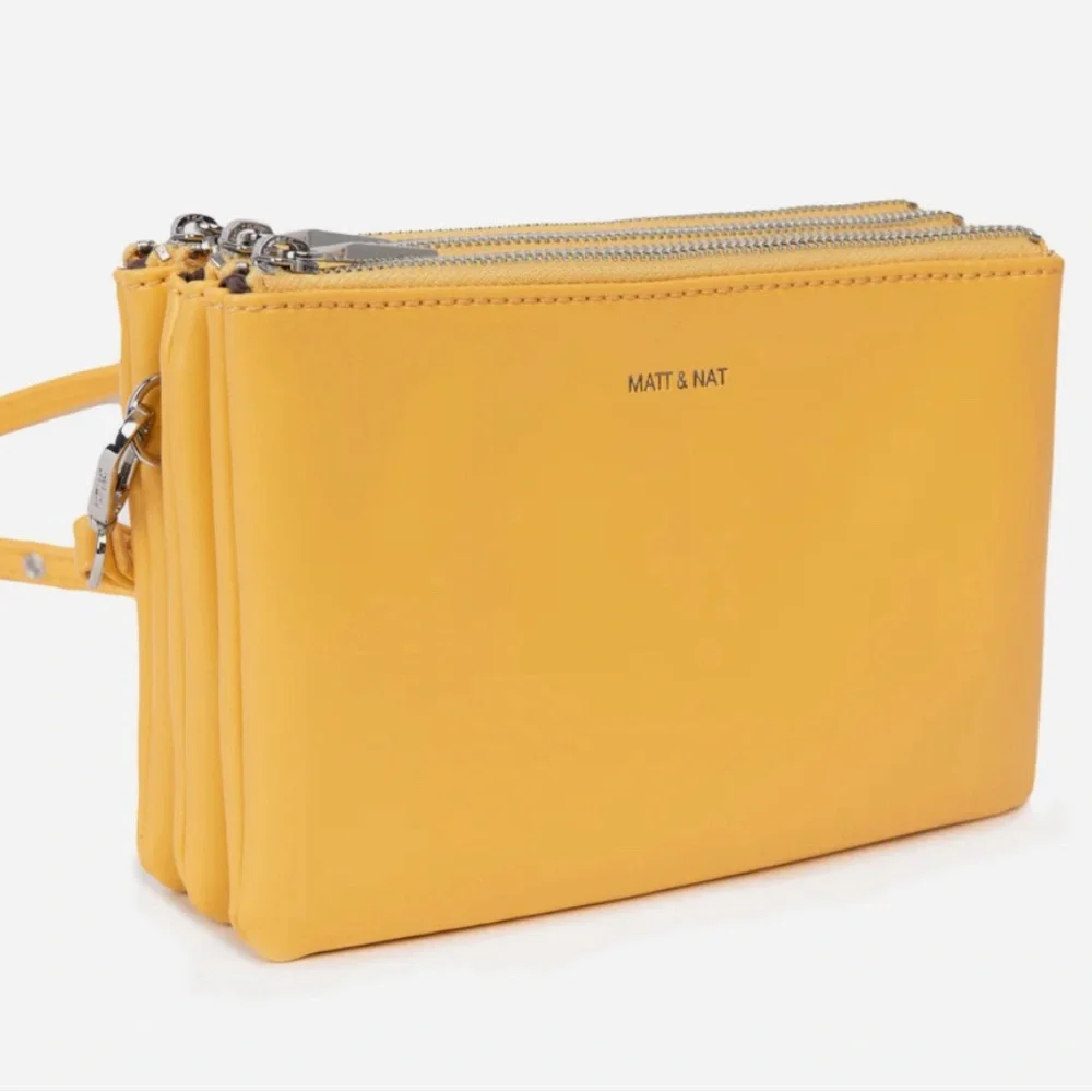 MATT & NAT Vegan Crossbody “Triplet” in Citrine - Picture 1 of 3